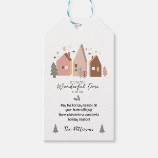 Feestdagen Gift Labels Boho Huizen gepersonaliseer Cadeaulabel