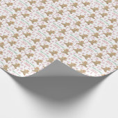 Feestdagen Gingerbrood Man Peppermint Red Green Cadeaupapier (Hoek)