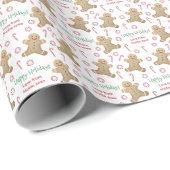 Feestdagen Gingerbrood Man Peppermint Red Green Cadeaupapier (Rol Hoek)