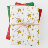 Feestdagen gouden sterren Glitter Sparkle Inpakpapier Vel (In situ)