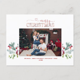 Feestdagen Greenery Foto Roos Gold Merry Kerstmis