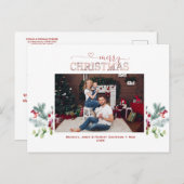 Feestdagen Greenery Foto Roos Gold Merry Kerstmis (Voorkant / Achterkant)