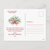 Feestdagen Greenery Foto Roos Gold Merry Kerstmis (Achterkant)