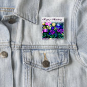 Feestdagen Greetings_ Vierkante Button 5,1 Cm (In situ)