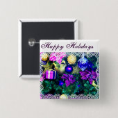 Feestdagen Greetings_ Vierkante Button 5,1 Cm (Voorkant /achterkant)