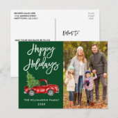 Feestdagen Groen  van Truck van het Manuscript van Briefkaart (Voorkant / Achterkant)