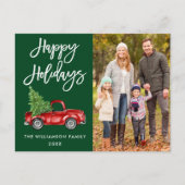 Feestdagen Groen  van Truck van het Manuscript van Briefkaart (Voorkant)