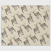 Feestdagen herten inpakpapier (Vlak)