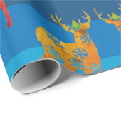 Feestdagen Herten Sneeuwvlokken Wrapping Papier (Rol Hoek)