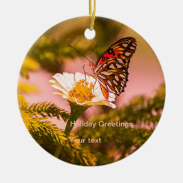 Feestdagen in de troepenvlieg en de kerstboom keramisch ornament