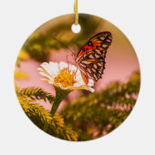 Feestdagen in de troepenvlieg en de kerstboom keramisch ornament (Achterkant)