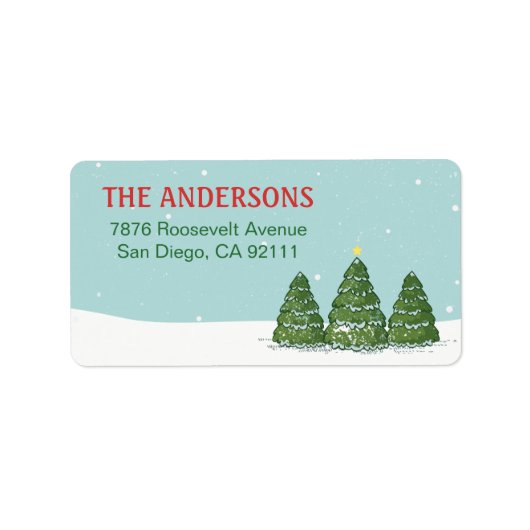 Feestdagen in de winter etiket (Voorkant)