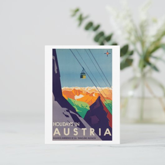  Feestdagen in Oostenrijk Gondola Lift Alps Briefkaart (Staand voorkant)