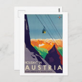 Feestdagen in Oostenrijk Gondola Lift Alps Briefkaart (Voorkant / Achterkant)