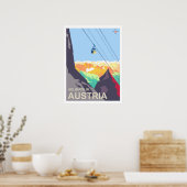 Feestdagen in Oostenrijk, kabelauto, oud vervoer Poster (Keuken)