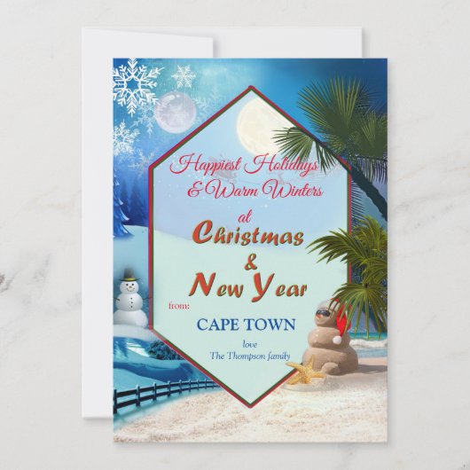 Feestdagen in winter en zomer kaart (Voorkant)