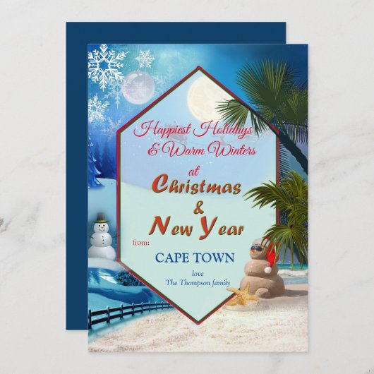 Feestdagen in winter en zomer kaart (Voorkant / Achterkant)