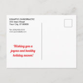 Feestdagen JOY (Atlas) Chiropractisch Briefkaart (Achterkant)