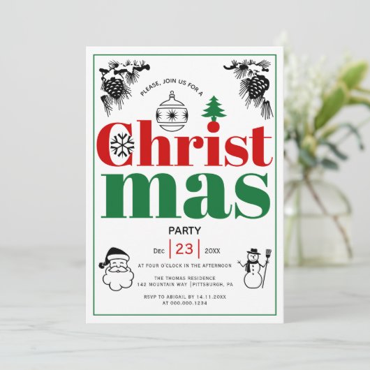  feestdagen kaart (Staand voorkant)