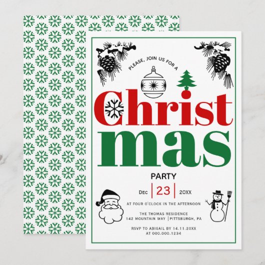 feestdagen kaart (Voorkant / Achterkant)