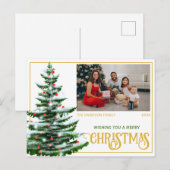 Feestdagen Kerstboom Familiefoto Briefkaart (Voorkant / Achterkant)