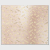 Feestdagen kerstflakes Gold Pink Blush Cadeaupapier (Vlak)