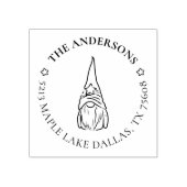 Feestdagen kerstgrint familieadres rubberstempel (Afrduk)