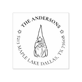 Feestdagen kerstgrint familieadres rubberstempel