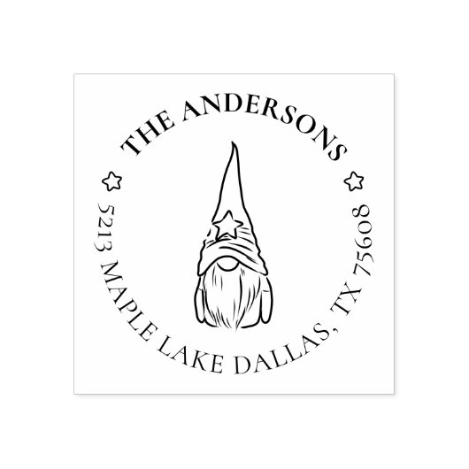 Feestdagen kerstgrint familieadres rubberstempel (Afrduk)