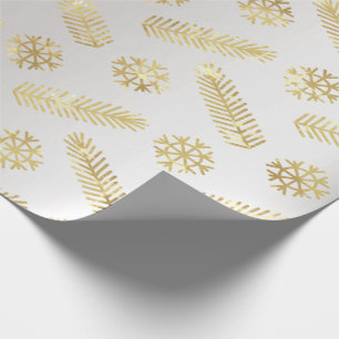 Feestdagen kerstsnowflakes grijs zilver Gold Cadeaupapier