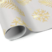 Feestdagen kerstsnowflakes grijs zilver Gold Cadeaupapier (Rol Hoek)