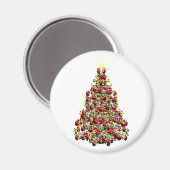 Feestdagen kerstwinterboom gedecorbeerd magneet (Voorkant / Achterkant)
