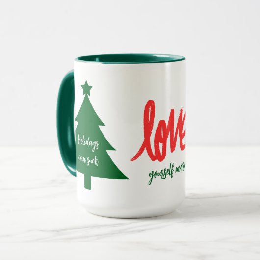 Feestdagen kunnen zuigen liefde jezelf meer Mok (Voorkant links)