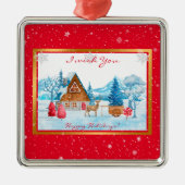 Feestdagen landschap aanpassen metalen ornament (Voorkant)
