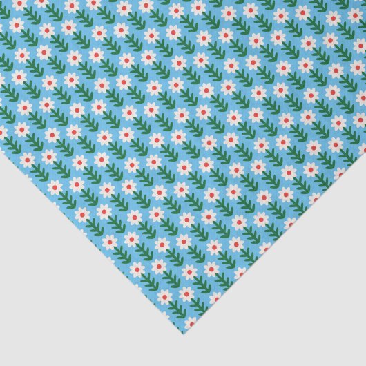 Feestdagen Madeliefjes Rood, Groen & Blauw Tissuepapier (Detail)