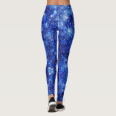 Feestdagen met blauw kerstmarineslauw leggings (Achterkant)