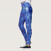 Feestdagen met blauw kerstmarineslauw leggings (Links)