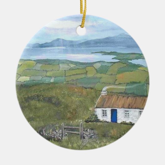 Feestdagen met de Ierse sierkerstboom Keramisch Ornament (Voorkant)