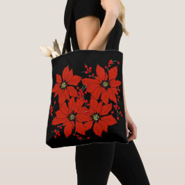 Feestdagen met de kerstrode poinsettia Flowers Tote Bag