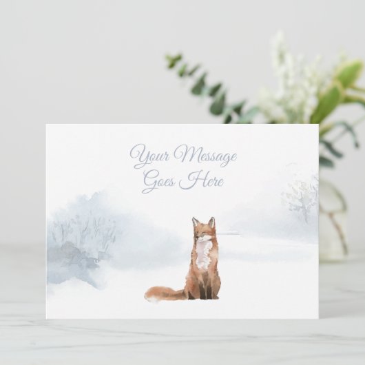 Feestdagen met elegante winterschrander feestdagenkaart (Staand voorkant)