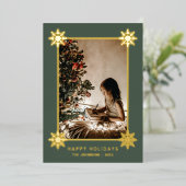 Feestdagen met goudblaasjes Folie met FOTO-Folie (Staand Voorkant)