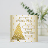 Feestdagen met gouden kerstbomen kaart (Staand voorkant)