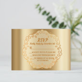 Feestdagen met gouden kerstdagen RSVP kaartje (Staand voorkant)