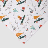  feestdagen met groene winterbomen tissuepapier (Detail)