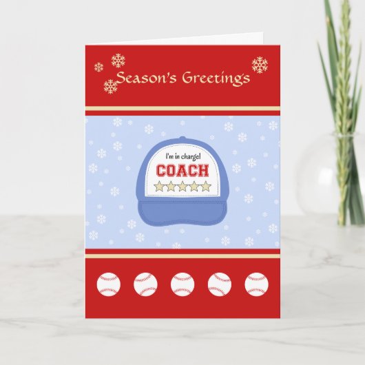 Feestdagen met honkbaltrainer kerstmis op maat kaart (Voorkant)