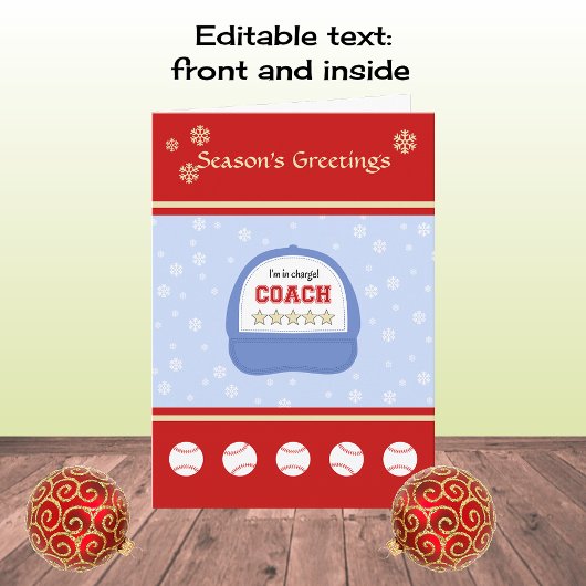 Feestdagen met honkbaltrainer kerstmis op maat kaart