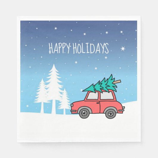 Feestdagen met kerstbomen Luidoxon Servet (Voorkant)