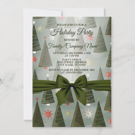 Feestdagen met kerstboomgroene boeien kaart (Voorkant)