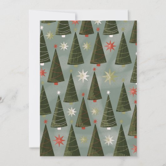 Feestdagen met kerstboomgroene boeien kaart (Achterkant)