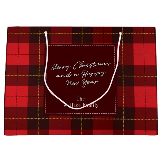 Feestdagen met kerstcadeaus Clan Wallace Tartan Groot Cadeauzakje (Voorkant)
